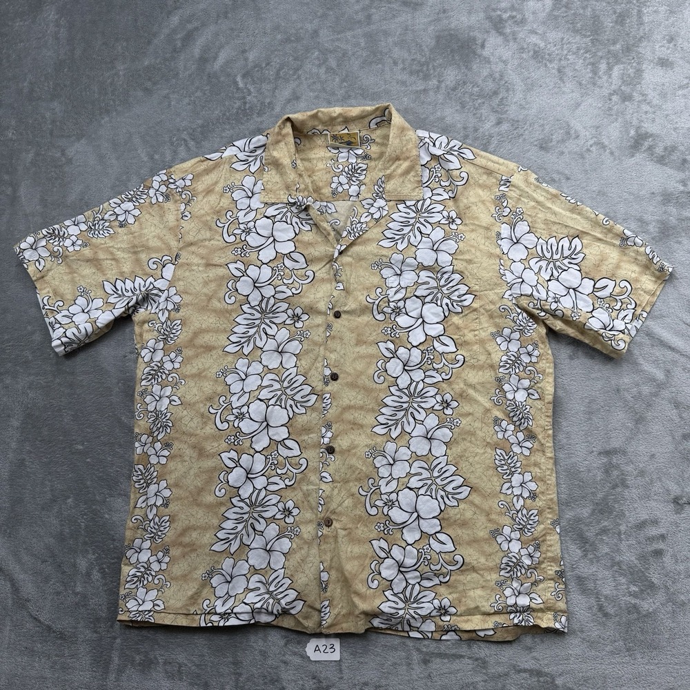 Winnie Fashion Men's 2XL Hawaiian Shirt 100% Cotton Made in Hawaii 90s Vintage